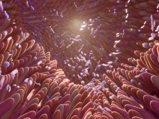 Mikrobiom skóry w ujęciu mikroskopowym — wizualizacja bakterii i struktur komórkowych na powierzchni skóry.