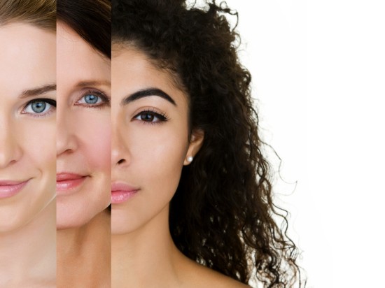 Trzy różne kobiety reprezentujące różne typy cery